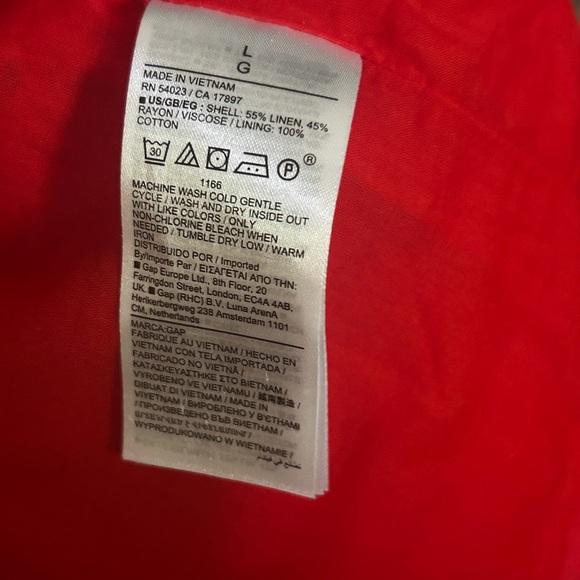 NWT Gap Red Linen Blend Sleeveless Square Neck Top - Picture 6 of 8
